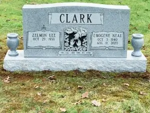 Double Upright Headstone | Georgia Grey Granite