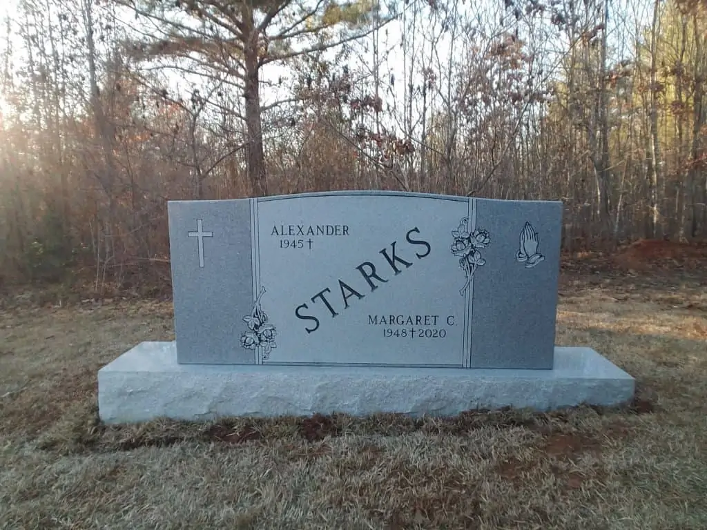 Double Upright Headstone | Georgia Grey Granite