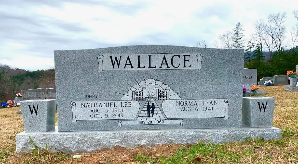 Double Upright Headstone | Georgia Grey Granite