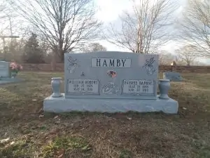 Double Upright Headstone | Georgia Grey Granite