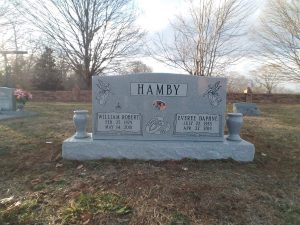 Double Upright Headstone | Georgia Grey Granite