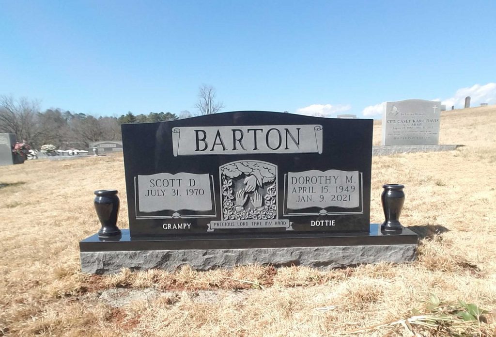 Double Upright Headstone