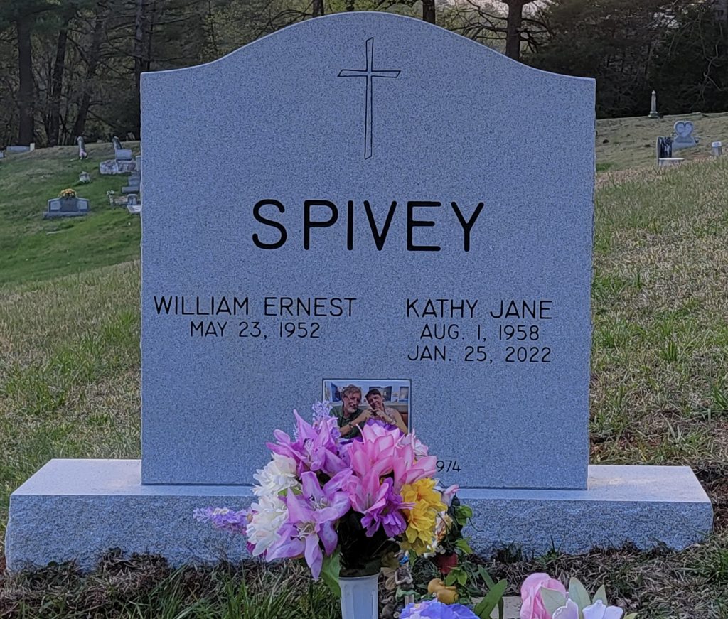 Double Upright Headstone | Georgia Grey Granite