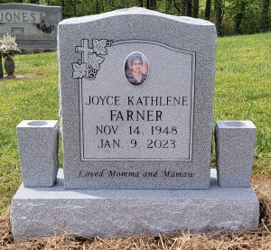 Single Upright Headstone with Vase