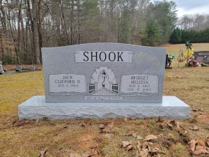 Double Upright Headstone | Georgia Grey Granite