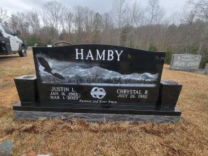 Double Headstone | Jet Black Granite