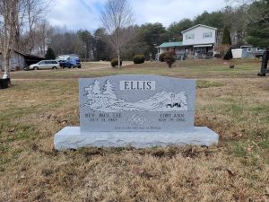 Double Upright Headstone | Georgia Grey Granite