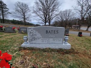 Double Upright Headstone | Georgia Grey Granite